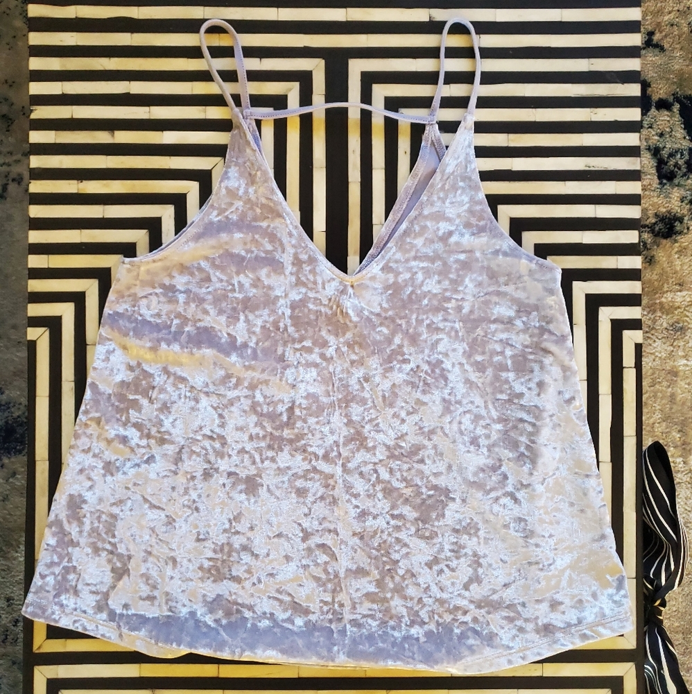 AE Crushed Velvet Lavender Swing Tank XS